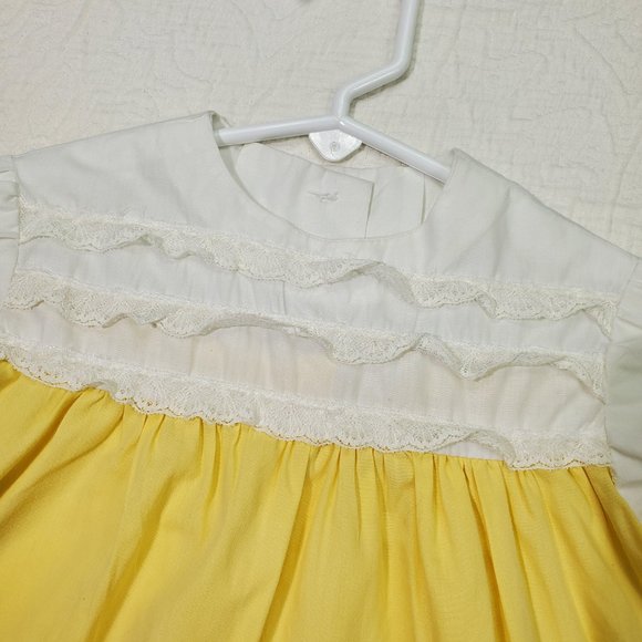 Vintage Sunshine Yellow Lace Dress 12 months - Picture 2 of 9